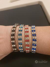 4 bracciali di strass