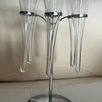 Portafiori in metallo e vetro