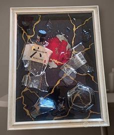 Quadro artigianale in stile kintsugi