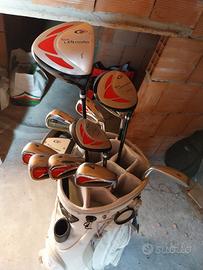 mazze golf+sacca TaylorMade+carrello