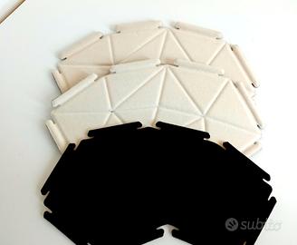 NUVOLE/CLOUDS KVADRAT BIANCO/NERO TESSUTO LANA