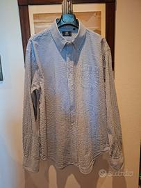 camicia uomo cotone goffrato riga blu Boggi XL