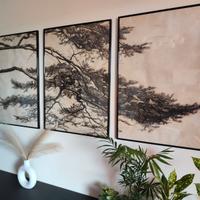 Set 3 quadri albero rami stilizzati