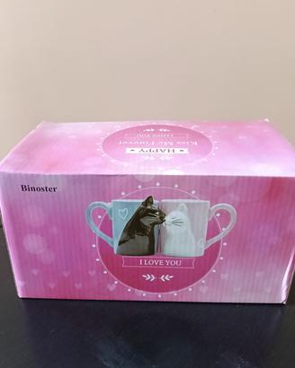 coppia mug bacio gatto 