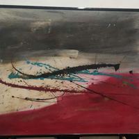 Dipinto astratto con  firma Turcato cm 120 x 100