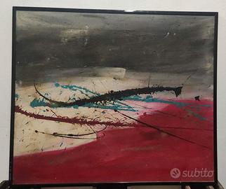 Dipinto astratto con  firma Turcato cm 120 x 100