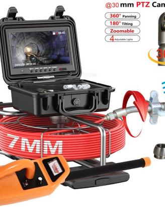 Telecamera ispezioni tubi video audio rotazione