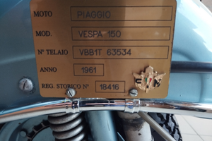 Vespa 150 anno 1961 prima serie originale