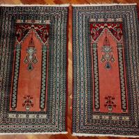 Coppia antichi tappeti Persiani preghiera Bukhara