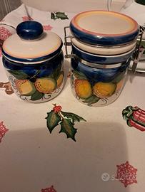 coppi barattoli in ceramica  vintage 