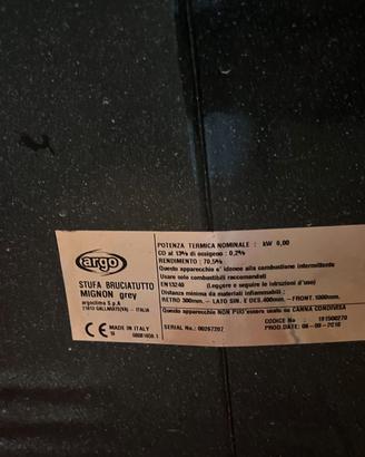 ARGO stufa bruciatutto mignon, grey