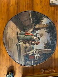 Tamburello napoletano dipinto antico