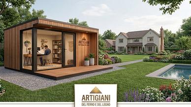 Case da giardino in ferro e legno /greenhouse /pod