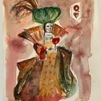 Regina di cuori acquarello