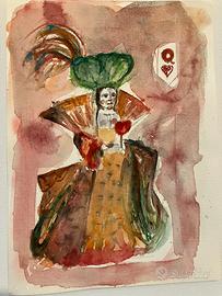 Regina di cuori acquarello