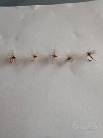 5 mosche secche artigianali tipo sedge/caddis