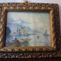 ANTICO QUADRO con CORNICE in GESSO ANTICHITA'