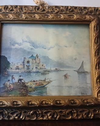 ANTICO QUADRO con CORNICE in GESSO ANTICHITA'
