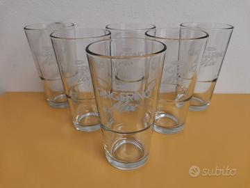 RECOARO GINGERINO MIX 6 BICCHIERI VETRO SERIGRAFAT
