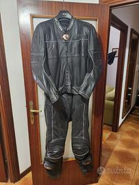 tuta in pelle da moto suamy tg.56 nera