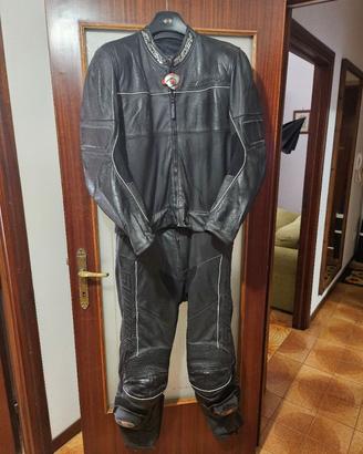 tuta in pelle da moto suamy tg.56 nera