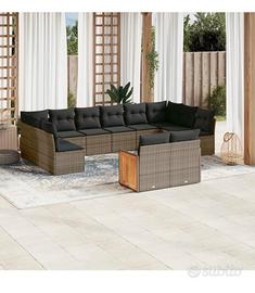 Set Divani da Giardino 12 pz con Cuscini