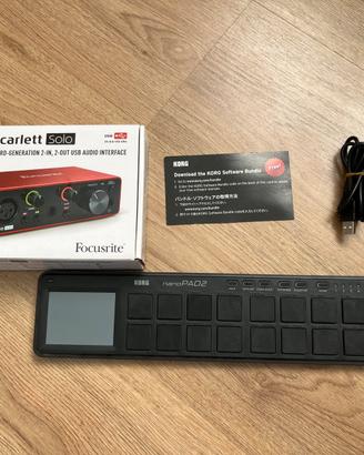 Bundle Home Studio Scarlett Solo + Korg nanoPAD2
