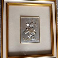 quadro con lastra d'argento e foglia d'oro 