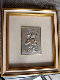 quadro con lastra d'argento e foglia d'oro 