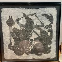 guerrieri orientali su carta di riso