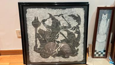 guerrieri orientali su carta di riso