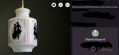 LAMPADA SOSPENSIONE D’EPOCA/rara(da Francia)vetro