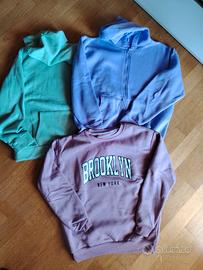 3 Felpe Shein Tg.S - Rosa, Viola e verde acqua 