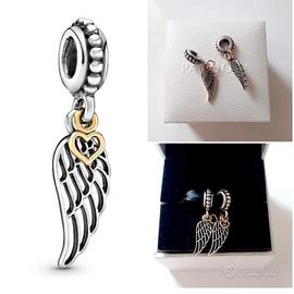 PANDORA CHARM BITONO Cuore e Ali D'Angelo 