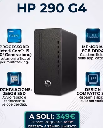 PC HP G4 Intel 10gen 8gb ddr4 ssd 256 Win 11