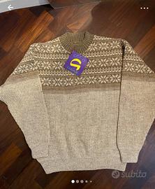 maglione vintage da uomo in lana nuovo