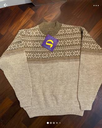 maglione vintage da uomo in lana nuovo