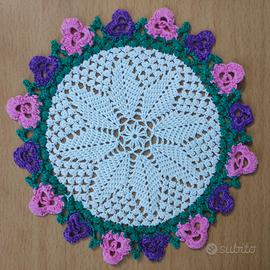 Centrini all’uncinetto fatti a mano 20 cm colorato