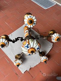 Lampadario antico in ceramica