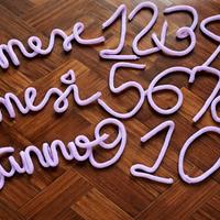 Set numeri per foto mesi in tricotin