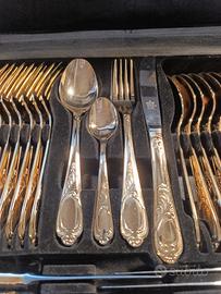 servizio  posate dorate oro 24 k Solingen Germania