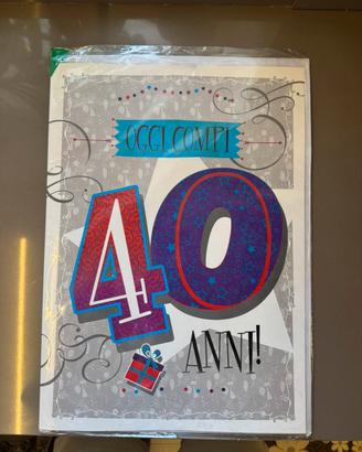 Biglietto Auguri Gigante 40 Anni