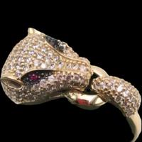 ANELLO ORO PANTERA BRILLANTI