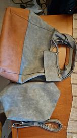 Borsa donna in tessuto simil-nappa