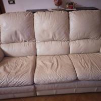 Divano 3 posti e a 2 posti Vera pelle color cream