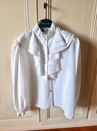 Camicia elegante bianca con ruches