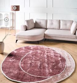 Tappeto fatto a mano, rotondo rosa 200 cm