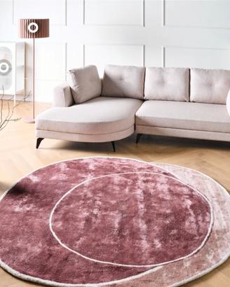 Tappeto fatto a mano, rotondo rosa 200 cm
