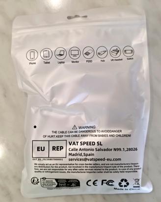 CAVO ETHERNET RJ-45 CAT-8 L- 3 METRI