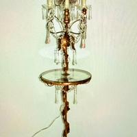 Piantana con tavolino 1950 dorato